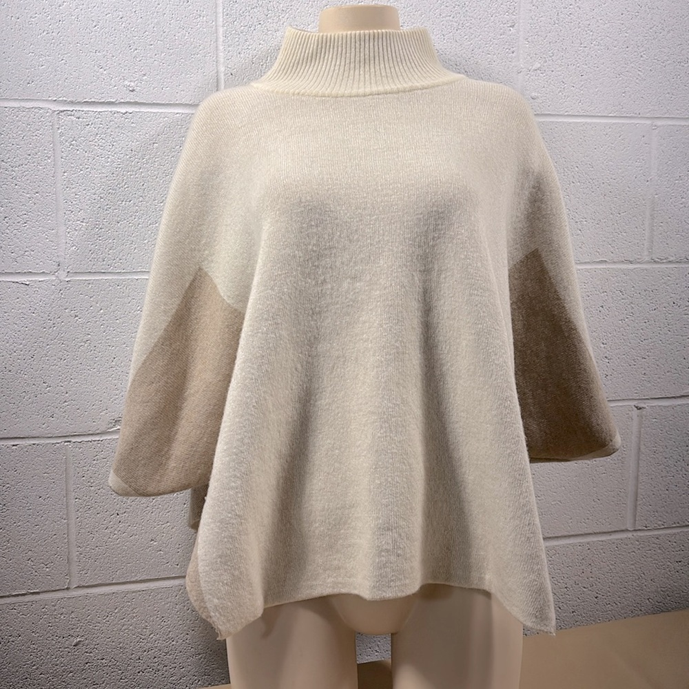 Double Sided Beige and Cream Women's batwing Sweater - Picture 2 of 6